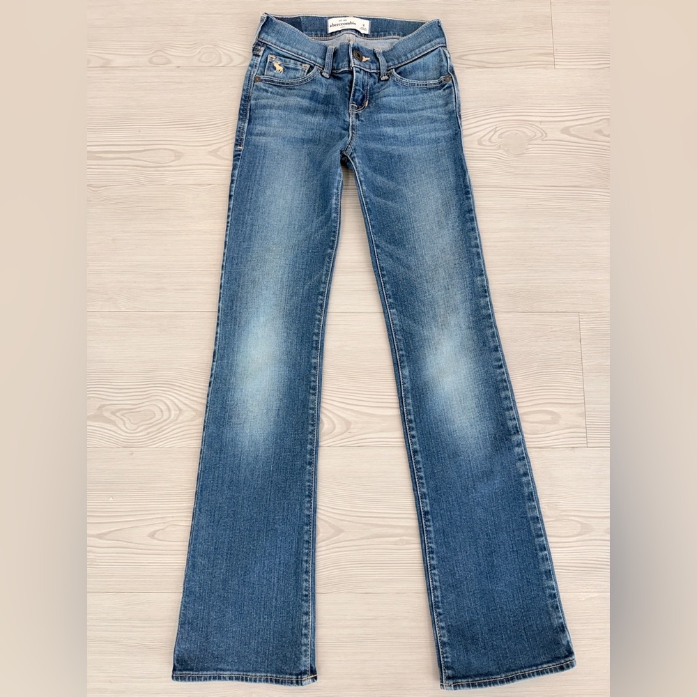 Girls Abercrombie & Fitch Medium Wash Flared Jeans